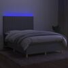 vidaXL Posteľ boxsping s matracom a LED bledosiv&aacute; 140x190 cm l&aacute;tka