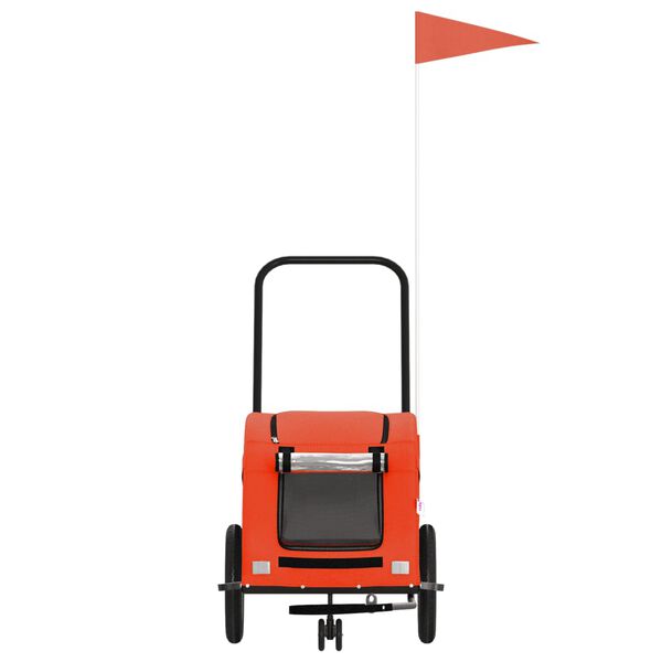 vidaXL Cyklovozík pre zvieratá, oranžovo sivý, oxfordská látka, železo