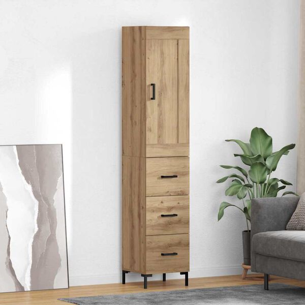 vidaXL Highboard Remeseln&yacute; dub 34,5 x 34 x 180 cm Kompozitn&eacute; drevo