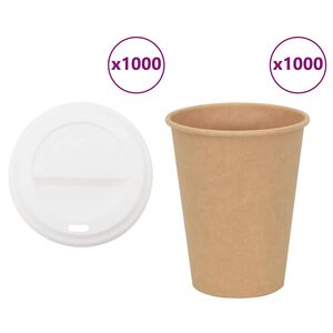 vidaXL papierov&eacute; &scaron;&aacute;lky na k&aacute;vu s viečkom 1000 ks 12oz 300ml