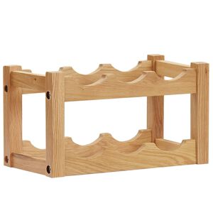 vidaXL Stojan na v&iacute;no pre 6 flia&scaron; 37x21x21 cm mas&iacute;vne dubov&eacute; drevo
