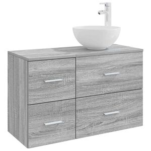 vidaXL Sada k&uacute;peľňov&eacute;ho n&aacute;bytku 2 pcs Siv&yacute; Sonoma Kompozitn&eacute; drevo