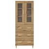 vidaXL Highboard so z&aacute;suvkou Remeseln&yacute; dub 69,5 x 34 x 180 cm