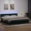 vidaXL Box Spring Posteľ s matracom a LED Tmavo zelen&aacute; 200x210 cm Zamat