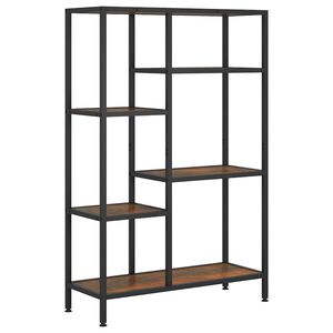 vidaXL Knižnica 80x30x120 cm oceľ a sprac. drevo