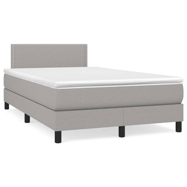 vidaXL Boxspring posteľ s matracom bledosiv&aacute; 120x190 cm l&aacute;tka
