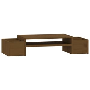 vidaXL Stojan na monitor medovo-hned&yacute; 70x27,5x15 cm mas&iacute;vna borovica