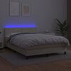 vidaXL Boxspring posteľ s matracom a LED kr&eacute;mov&aacute; 140x200 cm umel&aacute; koža