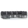 vidaXL 6-dielna záhradná sedacia súprava s podložkami antracitová oceľ