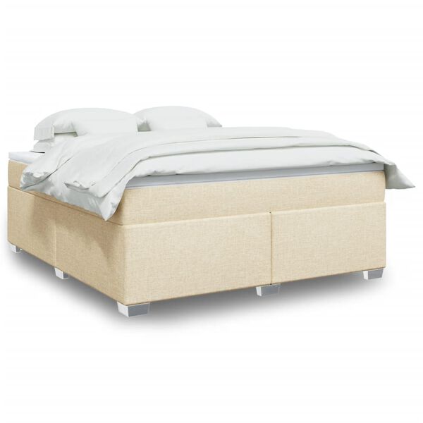 vidaXL Posteľn&yacute; r&aacute;m boxspring s matracom kr&eacute;mov&yacute; 180x200 cm l&aacute;tka