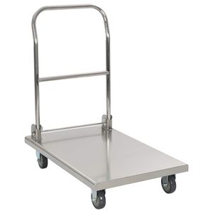 vidaXL Plo&scaron;inov&yacute; voz&iacute;k strieborn&yacute; 82x53x86 cm nehrdzavej&uacute;ca oceľ