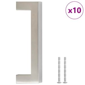 vidaXL Rukov&auml;te na skrinku 10 ks strieborn&eacute; 96 mm nehrdzavej&uacute;ca oceľ
