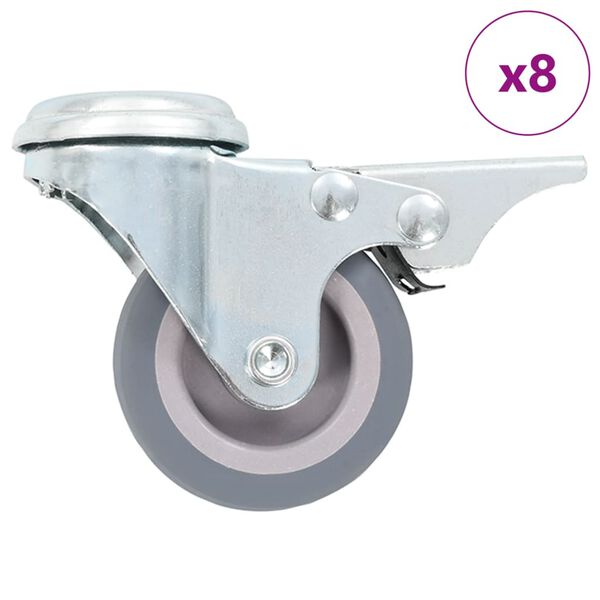 vidaXL 8 ks otočné kolieska s otvorom na skrutku 50 mm