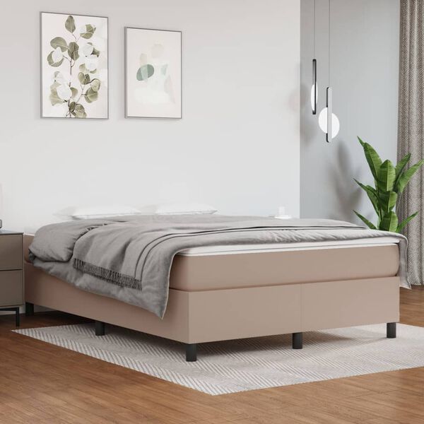 vidaXL Boxspring posteľ s matracom kapuč&iacute;nov&aacute; 140x190 cm umel&aacute; koža