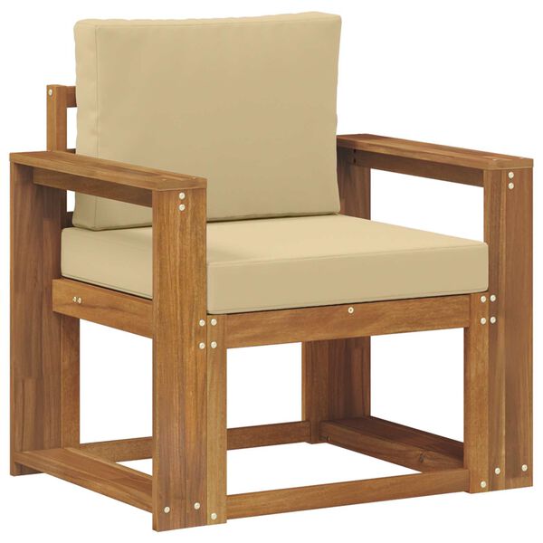 vidaXL Vonkaj&scaron;ia pohovka Mas&iacute;vne ak&aacute;ciov&eacute; drevo a polyester Pr&iacute;rodn&aacute;