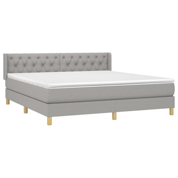 vidaXL Boxspring posteľ s matracom svetlosiv&aacute; 100x200 cm l&aacute;tka