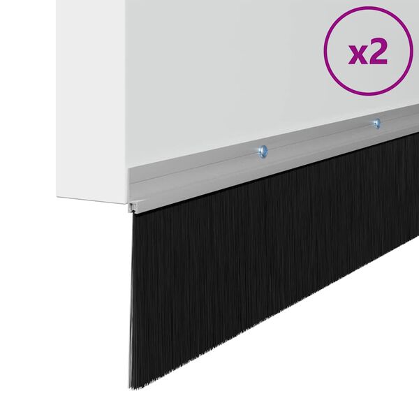 vidaXL Kefkové tesnenia na dvere s montážou na skrutky 2 pcs