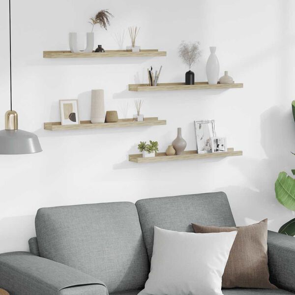 vidaXL N&aacute;stenn&eacute; police 4 ks, dub sonoma 60x9x3 cm