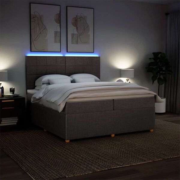 vidaXL Boxspring posteľ s matracom sivohned&yacute; 200x200 cm l&aacute;tka