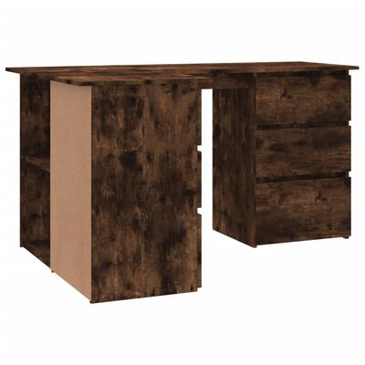 vidaXL Rohový stôl dymový dub 145x100x76 cm spracované drevo