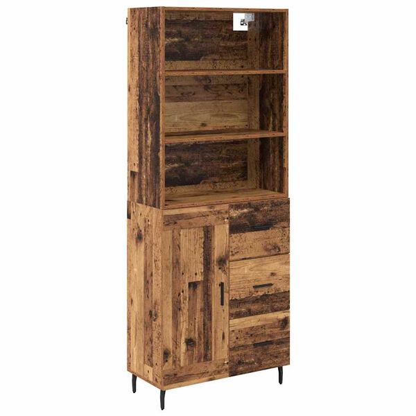 vidaXL Highboard so z&aacute;suvkou Star&eacute; drevo 69,5 x 34 x 180 cm