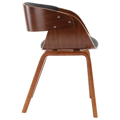 vidaXL Jedálenské stoličky 2 ks sivé ohýbané drevo a látka