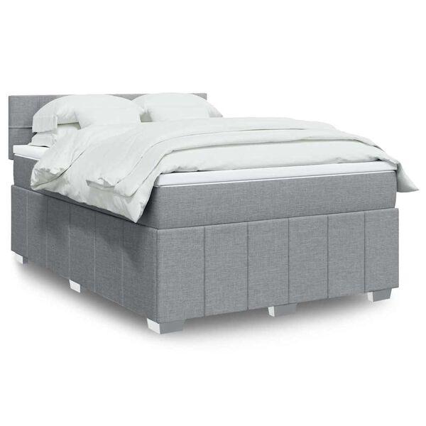 vidaXL Boxspring posteľ s matracom bledosiv&aacute; 140x200 cm l&aacute;tka