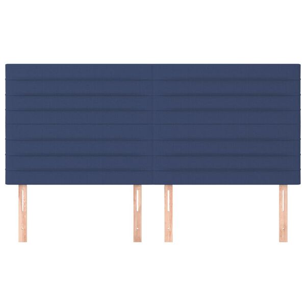 vidaXL Čelo postele modr&eacute; 180x5x118/128 cm l&aacute;tkov&eacute;