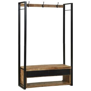 vidaXL Ve&scaron;iak na oblečenie Hned&aacute; 110 x 40 x 179 cm Mangov&yacute; mas&iacute;v