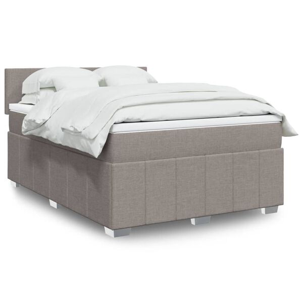 vidaXL Posteľn&yacute; r&aacute;m boxspring s matracom sivohned 140x200 cm l&aacute;tka