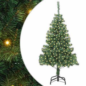 vidaXL Vianočn&yacute; stromček s 300 LED-i so stojanom Zelen&aacute; 180 cm PVC