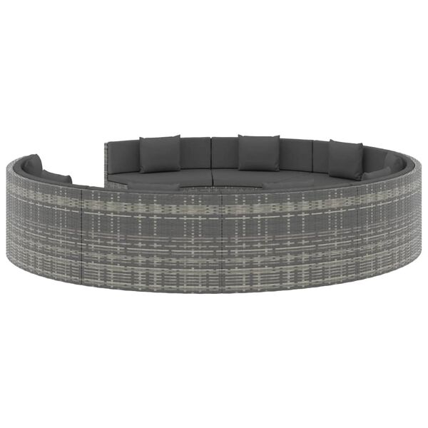 vidaXL 10-dielna z&aacute;hradn&aacute; sedacia s&uacute;prava s podložkami polyratan siv&aacute;