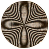 vidaXL Ručne vyrobený jutový koberec, špirálový dizajn, čierny 90 cm