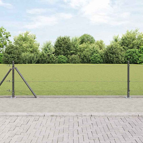 vidaXL Stĺp na plot. Siv&aacute; 50 x 0,5 m (12 x 12 mm pletivo) Ocel a PVC