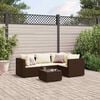 vidaXL 5-dielna záhradná sedacia súprava s vankúšmi hnedá polyratan