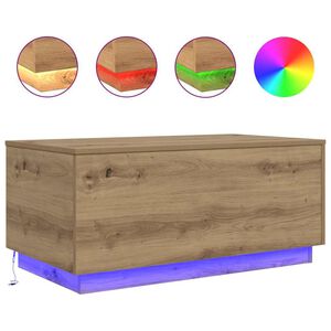 vidaXL Konferenčn&yacute; stol&iacute;k s LED svetlami dub artisan 90x50x40 cm