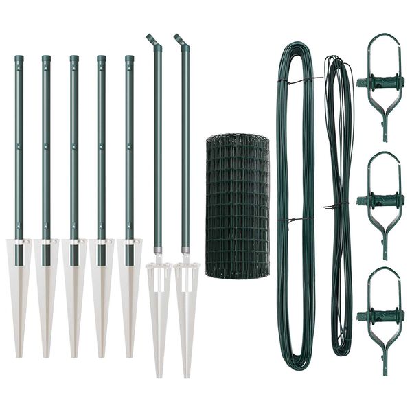 vidaXL Plot s podperou Zelen&aacute; 0,8 x 10 m Ocel a PVC