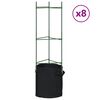 vidaXL Mriežka na paradajky s vreckom na rastliny 8 ks 116cm oceľ a PP