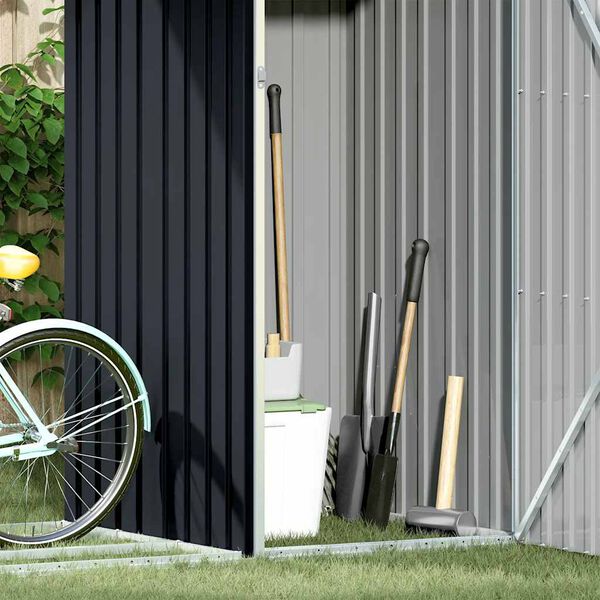 vidaXL Z&aacute;hradn&aacute; k&ocirc;lňa na palivov&eacute; drevo antracitov&aacute; 245x98x159 cm pozinkovan&aacute; oceľ