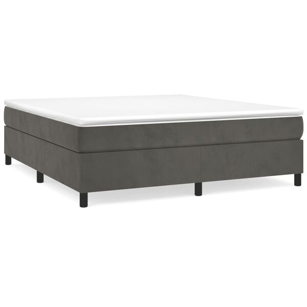 vidaXL Posteľn&yacute; r&aacute;m boxspring s matracom tmavosiv&yacute; 160x200 cm zamat
