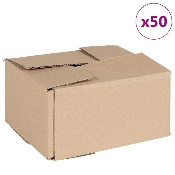 vidaXL Skladac&iacute; box s &uacute;ložiskom 50 pcs Pr&iacute;rodn&aacute; 20 x 15 x 10 cm Kart&oacute;n