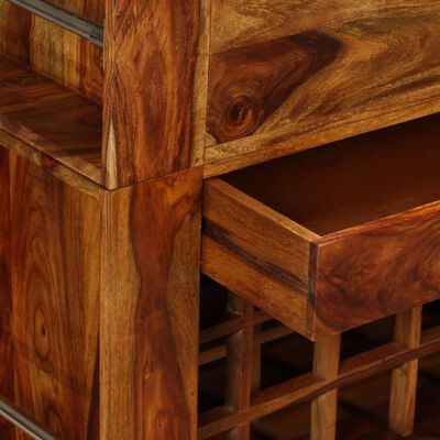 vidaL Barová skrinka z masívneho sheeshamového dreva, 85x40x95 cm
