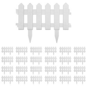 vidaXL Obruba trávnika 25 ks, biela 10 m, PP