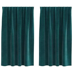 vidaXL Okenice so z&aacute;clonami 2 pcs Tmavozelen&aacute; 140 x 140 cm Zamat