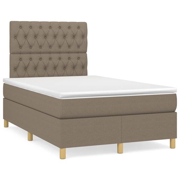 vidaXL Boxspring posteľ s matracom sivohned&yacute; 120x200 cm l&aacute;tka
