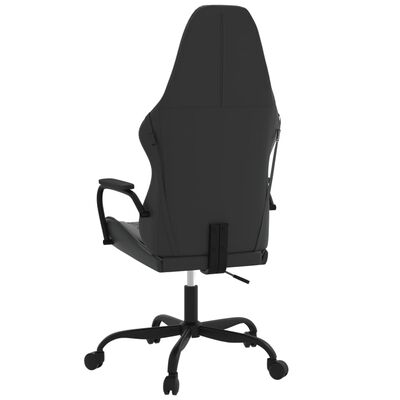 vidaXL Masážna herná stolička čierna a sivá umelá koža