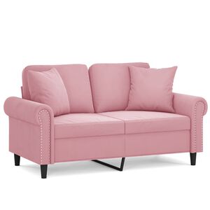vidaXL 2-miestna pohovka s vank&uacute;&scaron;mi ružov&aacute; 120 cm zamat