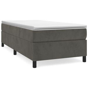 vidaXL Posteľn&yacute; r&aacute;m s boxspringom tmavosiv&aacute; 100x200 cm zamat