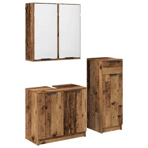 vidaXL Sada k&uacute;peľňov&eacute;ho n&aacute;bytku 3 ks Star&eacute; drevo 64,5 x 33,5 x 59 cm
