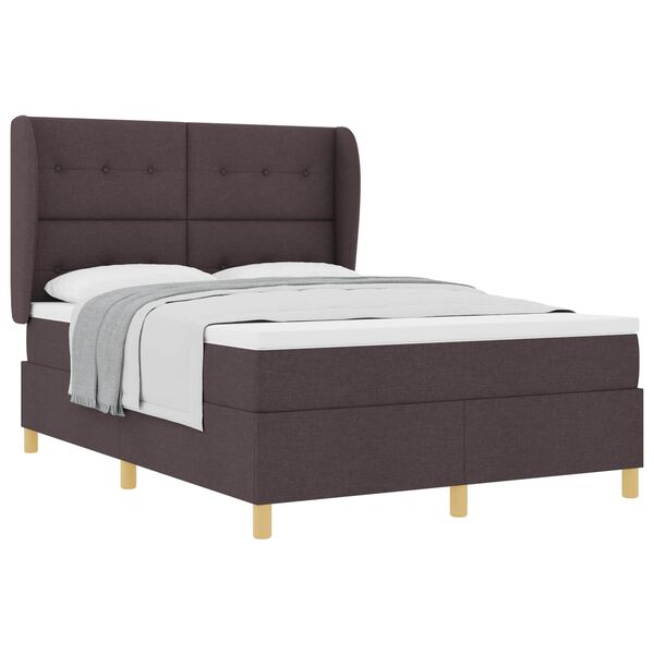 vidaXL Boxspring posteľ s matracom tmavo&scaron;ed&aacute; 90x190 cm Tmavo hned&aacute;